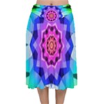 Ornament Kaleidoscope Velvet Flared Midi Skirt