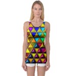 Cube Diced Tile Background Image One Piece Boyleg Swimsuit