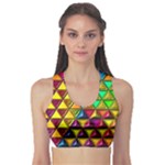 Cube Diced Tile Background Image Fitness Sports Bra