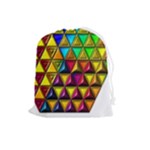 Cube Diced Tile Background Image Drawstring Pouch (Large)