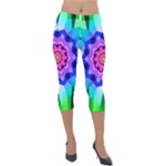 Ornament Kaleidoscope Lightweight Velour Capri Leggings 