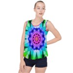 Ornament Kaleidoscope Bubble Hem Chiffon Tank Top