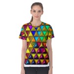 Cube Diced Tile Background Image Women s Cotton T-Shirt