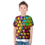 Cube Diced Tile Background Image Kids  Cotton T-Shirt