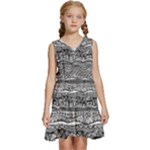Ethno Seamless Pattern Kids  Sleeveless Tiered Mini Dress