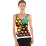Cube Diced Tile Background Image Women s Basic Tank Top