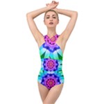 Ornament Kaleidoscope Cross Front Low Back Swimsuit