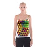 Cube Diced Tile Background Image Spaghetti Strap Top