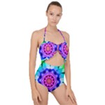 Ornament Kaleidoscope Scallop Top Cut Out Swimsuit