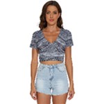 Ethno Seamless Pattern V-Neck Crop Top