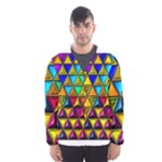Cube Diced Tile Background Image Men s Hooded Windbreaker