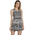 Ethno Seamless Pattern Sleeveless High Waist Mini Dress