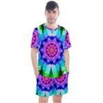 Ornament Kaleidoscope Men s Mesh T-Shirt and Shorts Set