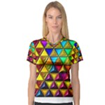 Cube Diced Tile Background Image V-Neck Sport Mesh T-Shirt