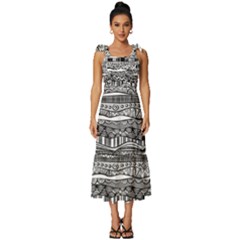 Tie-Strap Tiered Midi Chiffon Dress 