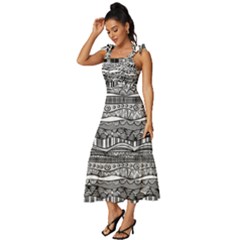 Tie-Strap Tiered Midi Chiffon Dress 