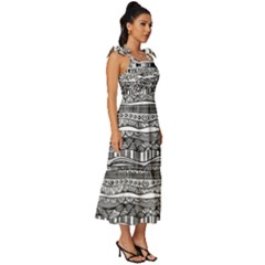 Tie-Strap Tiered Midi Chiffon Dress 
