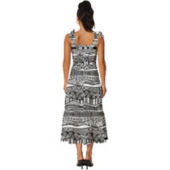 Tie-Strap Tiered Midi Chiffon Dress 