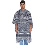 Ethno Seamless Pattern Men s Hooded Rain Ponchos