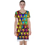 Cube Diced Tile Background Image Short Sleeve Nightdress