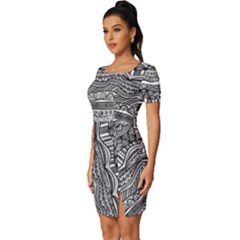Fitted Knot Split End Bodycon Dress 
