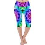 Ornament Kaleidoscope Lightweight Velour Cropped Yoga Leggings