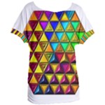 Cube Diced Tile Background Image Women s Oversized T-Shirt
