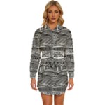 Ethno Seamless Pattern Womens Long Sleeve Shirt Dress