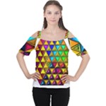Cube Diced Tile Background Image Cutout Shoulder T-Shirt