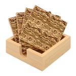 Ethno Seamless Pattern Bamboo Coaster Set