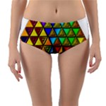 Cube Diced Tile Background Image Reversible Mid-Waist Bikini Bottoms