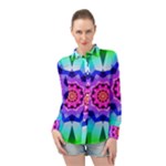 Ornament Kaleidoscope Long Sleeve Chiffon Shirt