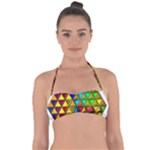 Cube Diced Tile Background Image Tie Back Bikini Top