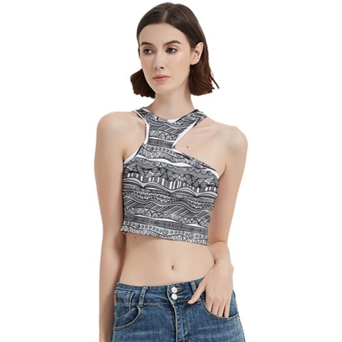 Ethno Seamless Pattern Cut Out Top from ArtsNow.com