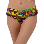 Cube Diced Tile Background Image Frill Bikini Bottoms