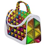 Cube Diced Tile Background Image Satchel Handbag