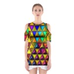 Cube Diced Tile Background Image Shoulder Cutout One Piece Dress