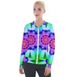 Ornament Kaleidoscope Velvet Zip Up Jacket