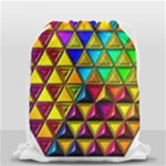 Cube Diced Tile Background Image Drawstring Bag (Small)