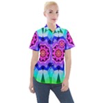 Ornament Kaleidoscope Women s Short Sleeve Pocket Shirt