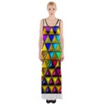 Cube Diced Tile Background Image Thigh Split Maxi Dress