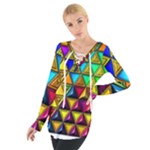 Cube Diced Tile Background Image Tie Up T-Shirt