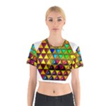 Cube Diced Tile Background Image Cotton Crop Top