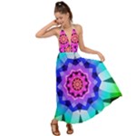 Ornament Kaleidoscope Backless Maxi Beach Dress