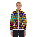 Cube Diced Tile Background Image Women s Bomber Jacket