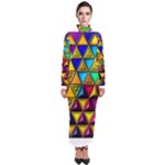 Cube Diced Tile Background Image Turtleneck Maxi Dress