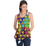 Cube Diced Tile Background Image Sleeveless Tunic