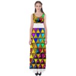 Cube Diced Tile Background Image Empire Waist Maxi Dress