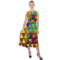 Midi Tie-Back Chiffon Dress 