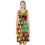 Cube Diced Tile Background Image Midi Sleeveless Dress
